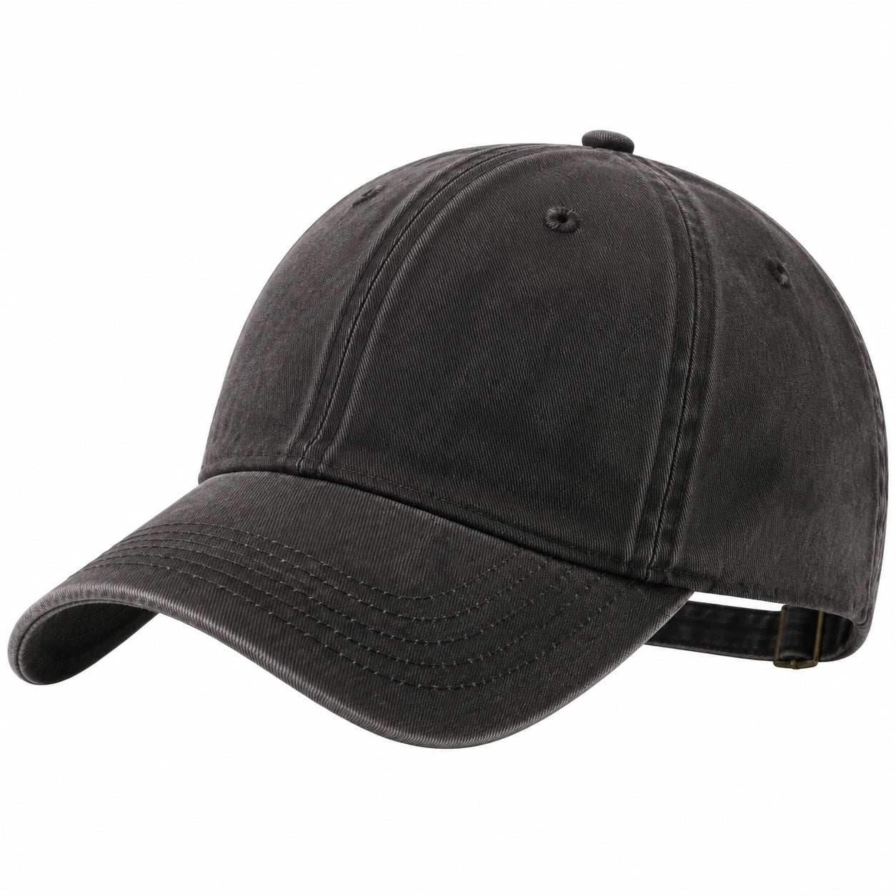 Baseballkappe Einheitsgröße Baumwollstoff Schwarz verstellbar für Alltag