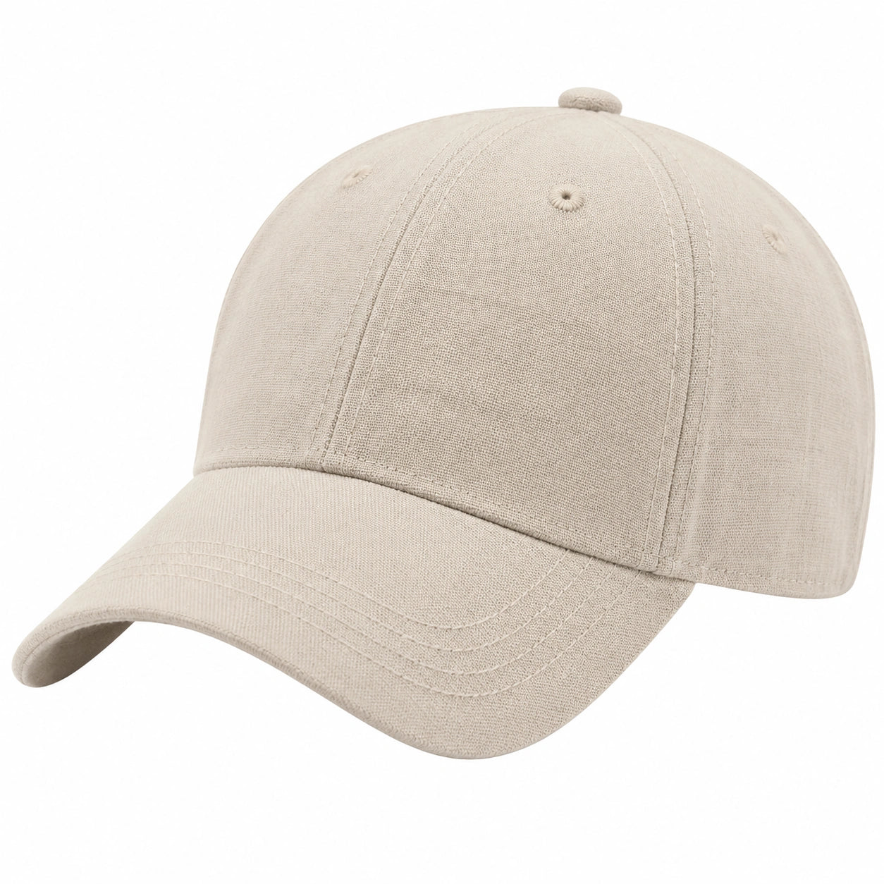 Baseballkappe Einheitsgröße aus Textilgewebe Beige mit gebogenem Schirm für Alltag