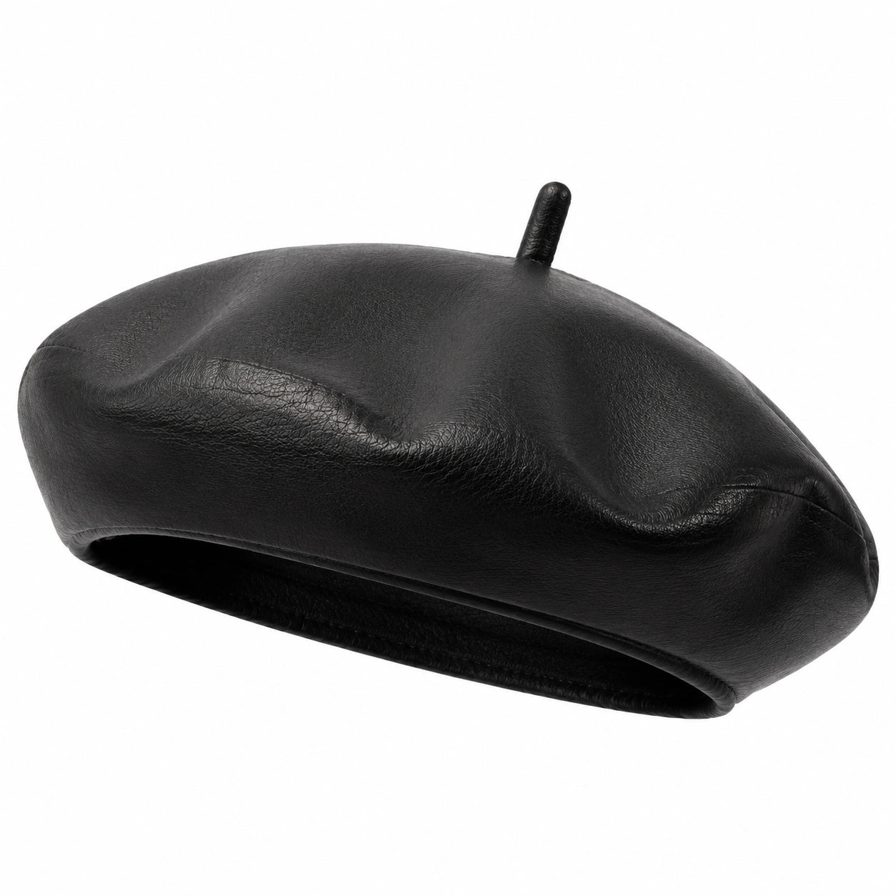 Barett Einheitsgröße in Schwarz mit lederähnlicher Oberfläche für Damen im klassischen Stil