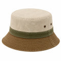 Bucket Hat Einheitsgröße aus Textil Beige Grün Braun mit breiter Krempe