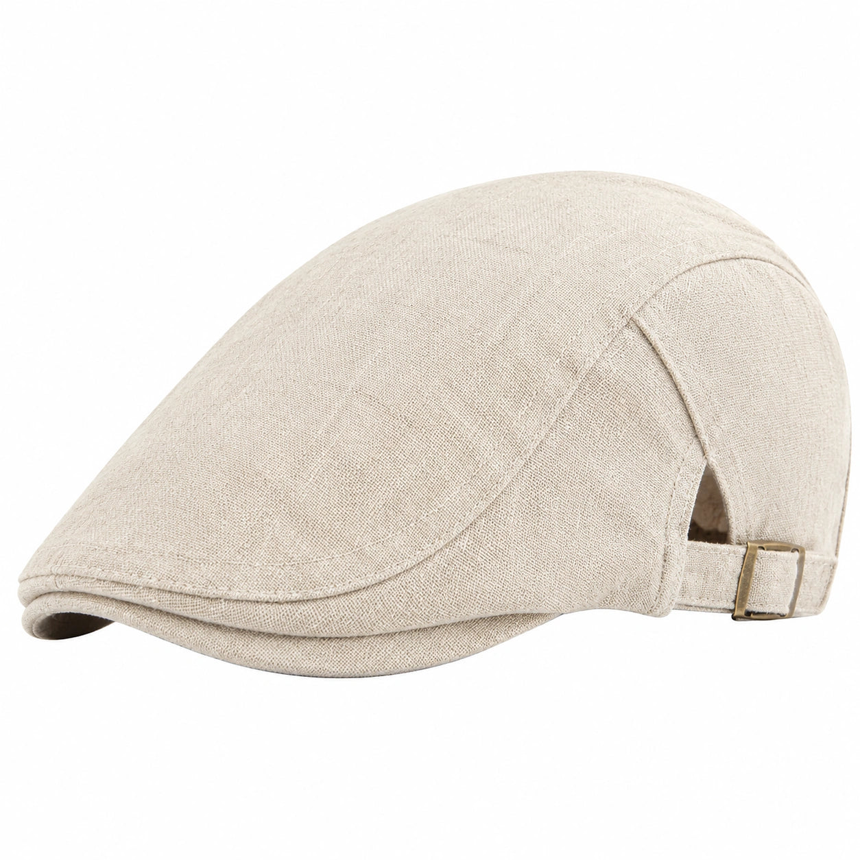 Schiebermütze Einheitsgröße Beige Stoff verstellbar klassischer Stil