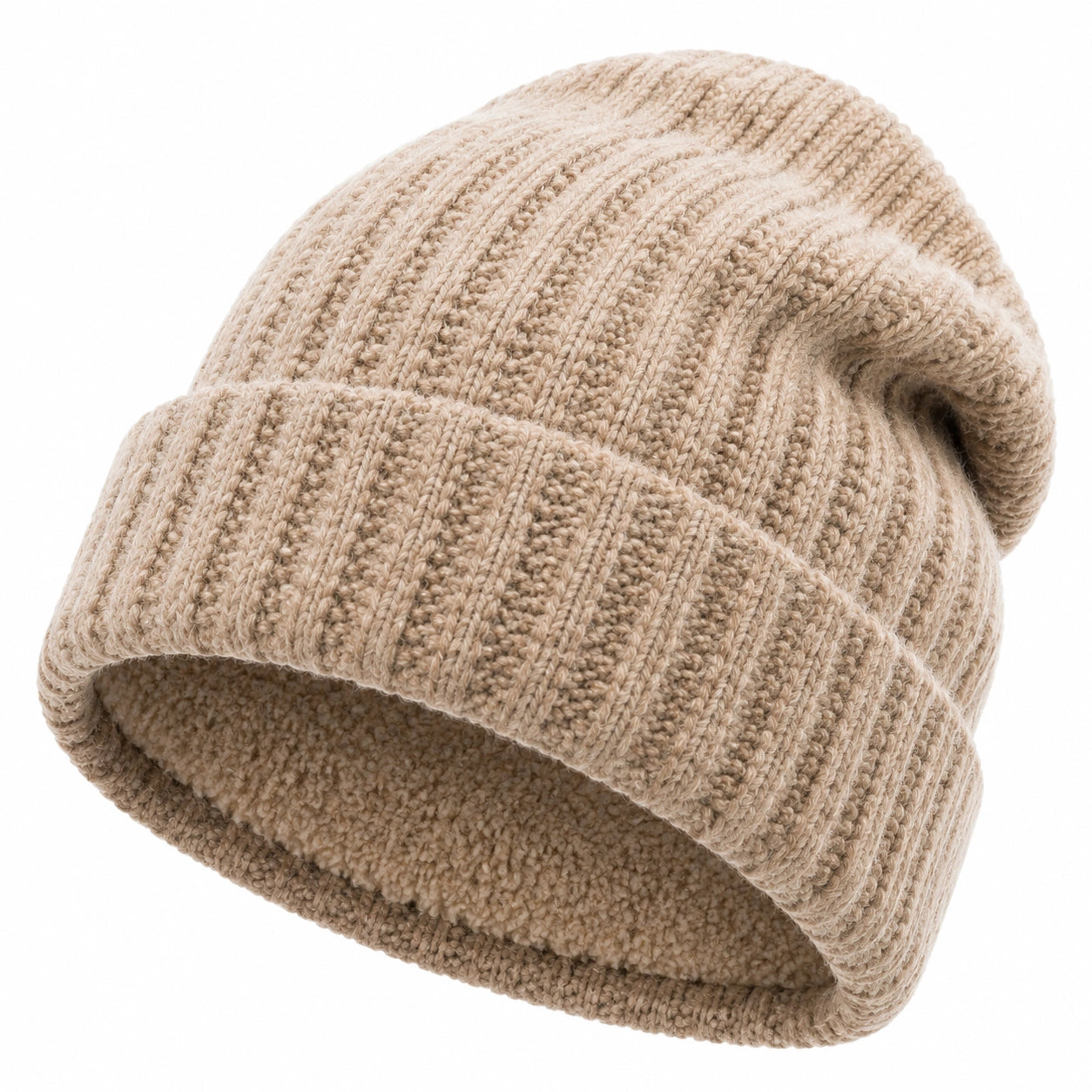Beanie Einheitsgröße Textil Beige gefüttert für Alltag