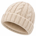 Strickmütze Einheitsgröße in Creme mit weichem Innenfutter für Damen und Herren