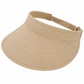 Sonnenvisier Einheitsgröße aus geflochtenem Material in Beige mit elastischem Band