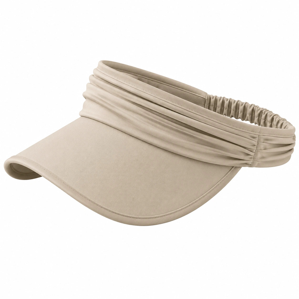 Sonnenvisier Einheitsgröße Beige Textilgewebe faltbar mit elastischem Band